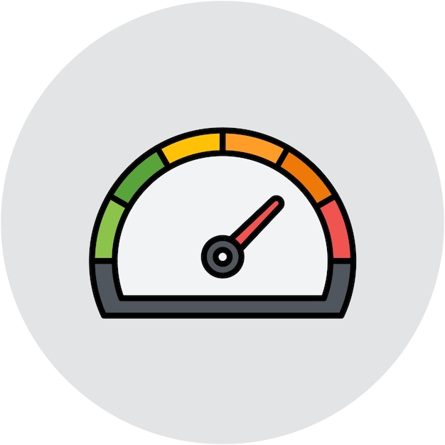 Estilo de la ilustración vectorial del velocímetro