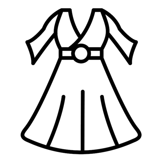 Estilo de ilustración vectorial del vestido de la mujer