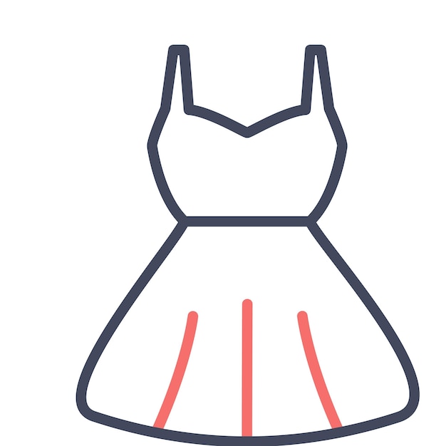 Estilo de ilustración vectorial del vestido de verano