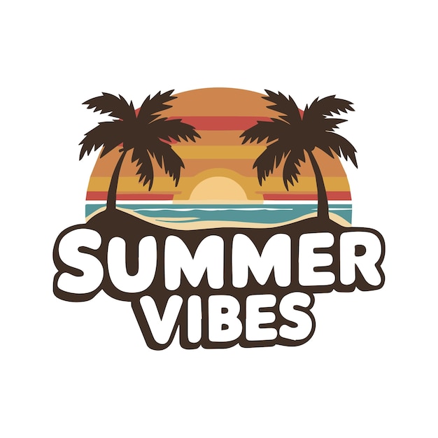 Estilo de ilustración vectorial de las vibraciones de verano