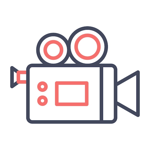 Estilo de ilustración vectorial de vídeo de la cámara