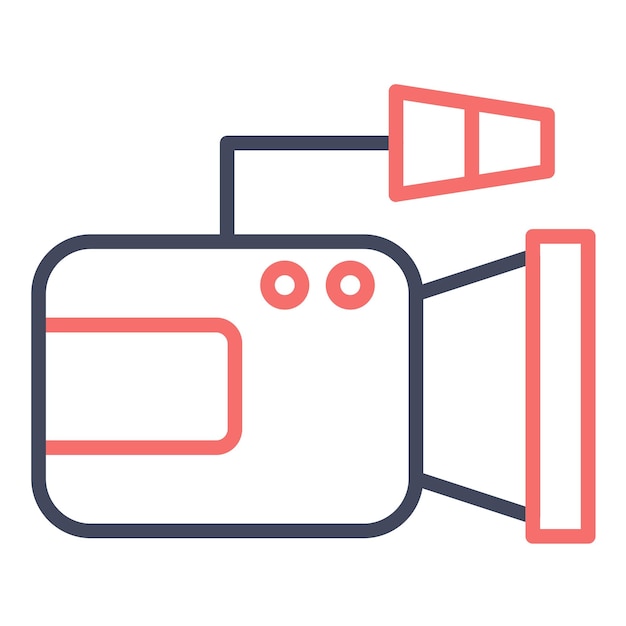 Estilo de ilustración vectorial de vídeo de la cámara