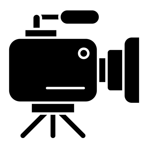 Estilo de ilustración vectorial de vídeo de la cámara