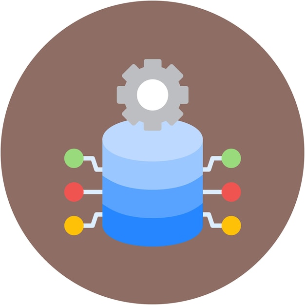 Estilo de ilustración vectorial de visión de la base de datos