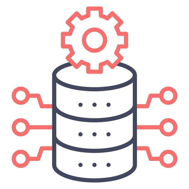 Estilo de ilustración vectorial de visión de la base de datos
