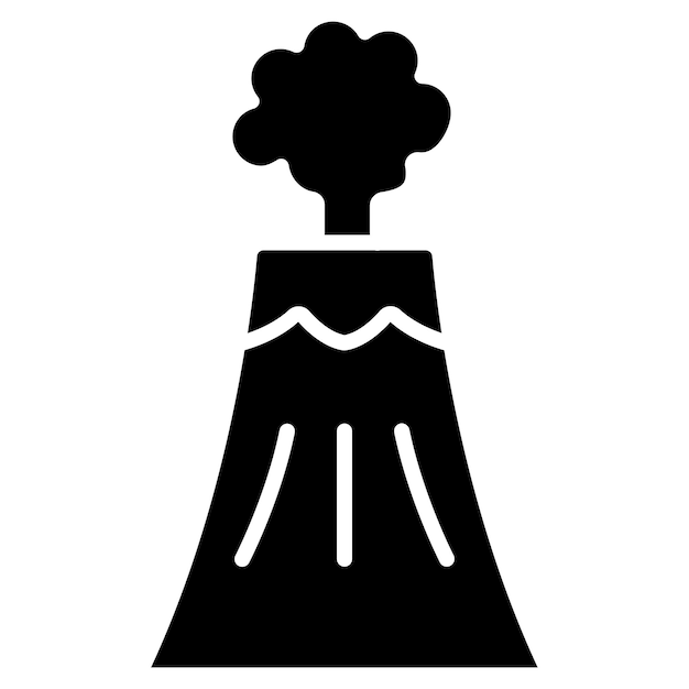 Estilo de ilustración vectorial del volcán