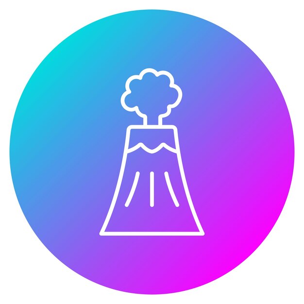 Estilo de ilustración vectorial del volcán