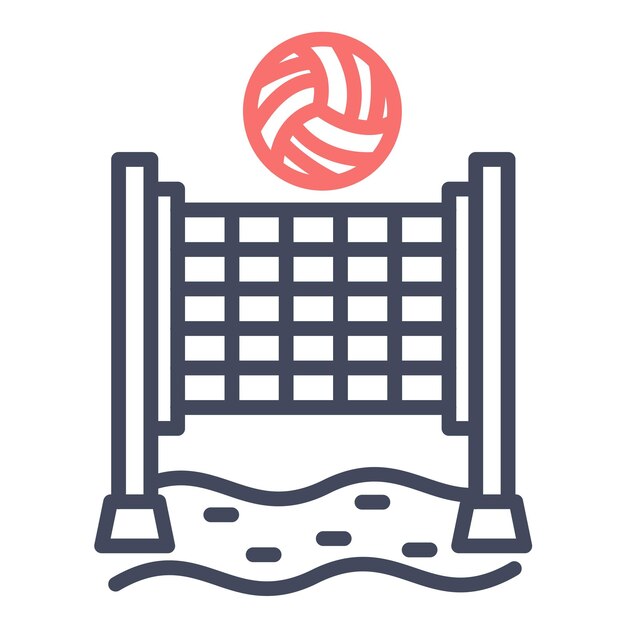 Estilo de ilustración vectorial de voleibol de playa