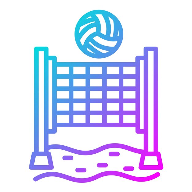 Estilo de ilustración vectorial de voleibol de playa