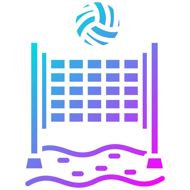 Estilo de ilustración vectorial de voleibol de playa