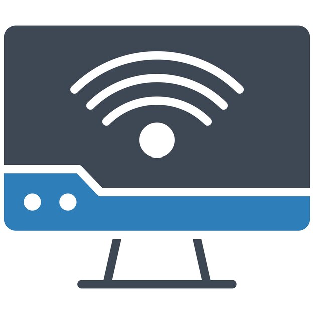 Estilo de ilustración vectorial de Wi-Fi para computadora
