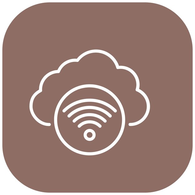 Estilo de ilustración vectorial de Wi-Fi en la nube