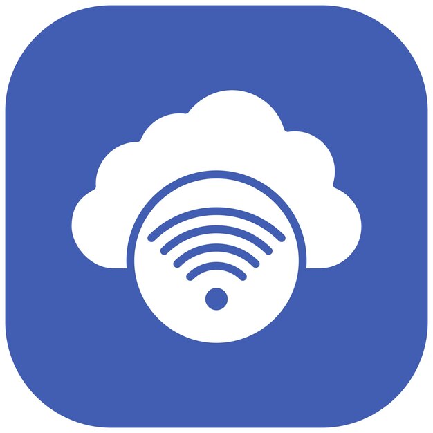 Estilo de ilustración vectorial de Wi-Fi en la nube