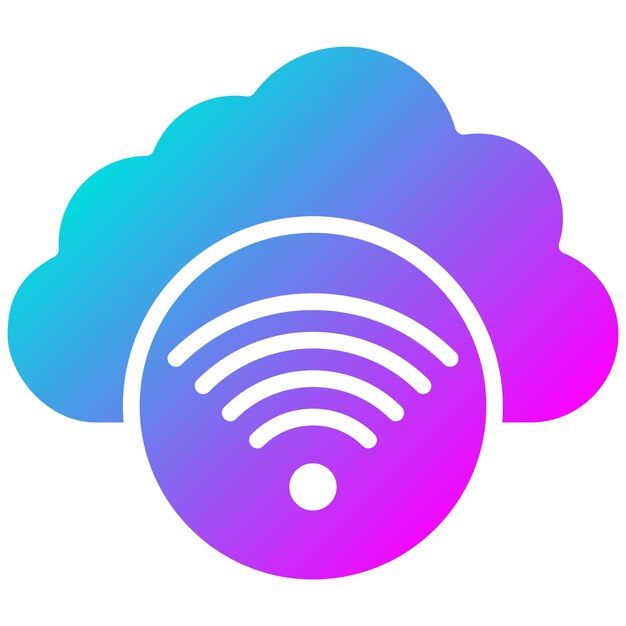 Estilo de ilustración vectorial de Wi-Fi en la nube