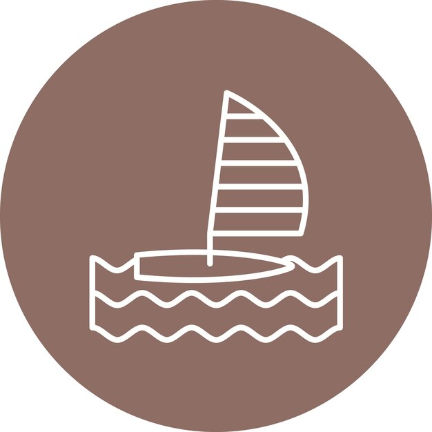 Estilo de ilustración vectorial de windsurf