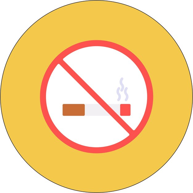 Estilo de ilustración vectorial de la zona sin fumar