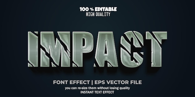 Vector estilo de impacto de efecto de texto editable