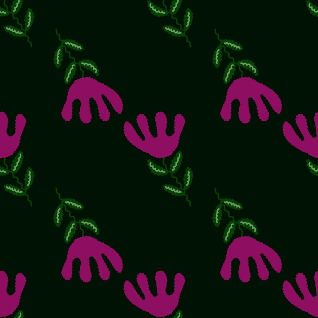 Estilo inusual de flores sin costuras en estilo sencillo Fondo de flores estilizadas bonitas Para diseño de tela Impresión textil portada de papel de embalaje Ilustración vectorial