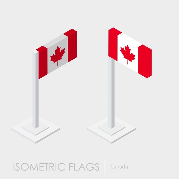 Estilo isométrico de la bandera de Canadá, estilo 3D