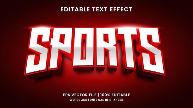 Vector estilo de juego de efecto de texto deportivo