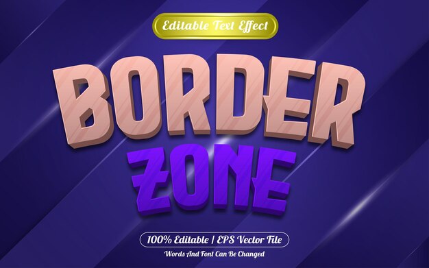 Estilo de juego de efecto de texto editable de la zona fronteriza