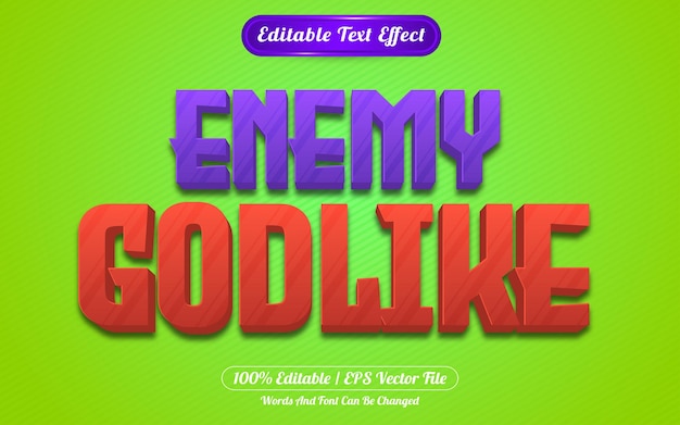 Estilo de juegos de efectos de texto editables de Enemy godlike