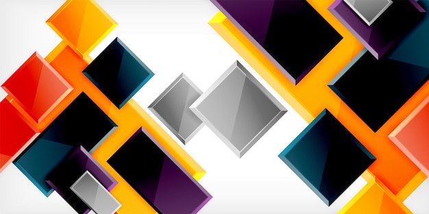 Estilo de juguete de vidrio formas cuadradas diseño abstracto Ilustración vectorial para papel tapiz Banner Fondo Tarjeta Libro Ilustración página de aterrizaje