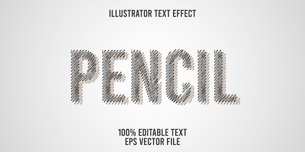 Vector estilo de lápiz de efecto de texto editable