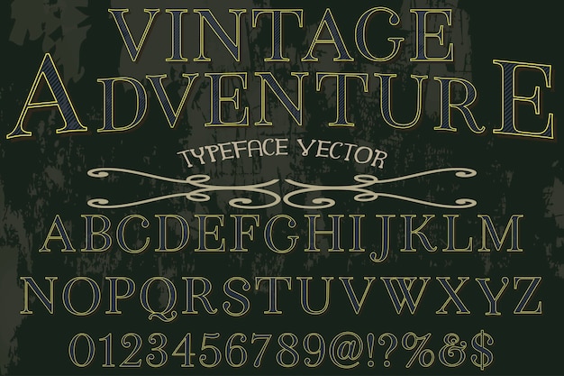 estilo de letra vintage estilo gráfico aventura