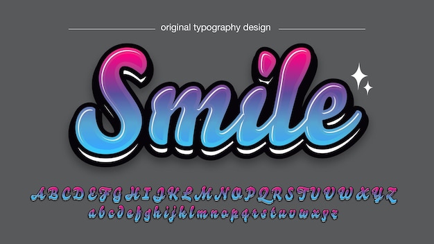 Vector estilo de letras 3d cursiva de neón