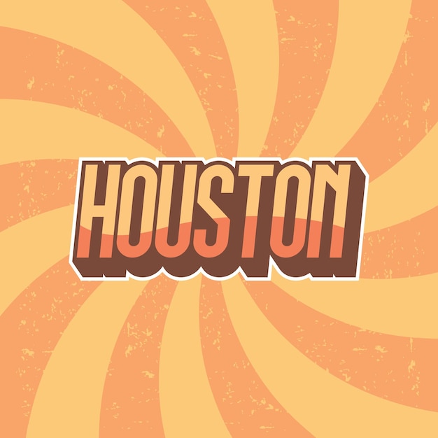 Vector estilo de letras retro de houston