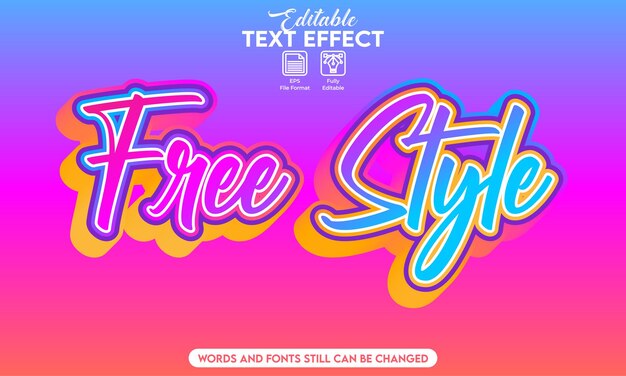 Estilo libre de efecto de texto editable