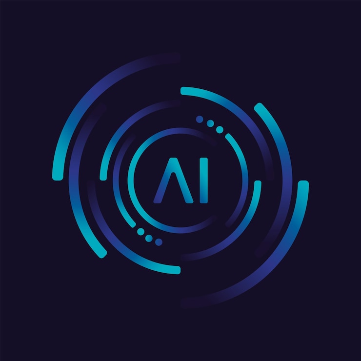 Vector estilo de línea de circuitos de inteligencia artificial diseño de aprendizaje automático red inteligente digital
