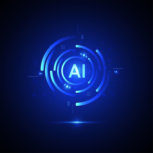 Estilo de línea de circuitos de inteligencia artificial Diseño de aprendizaje automático Tecnología digital de red inteligente