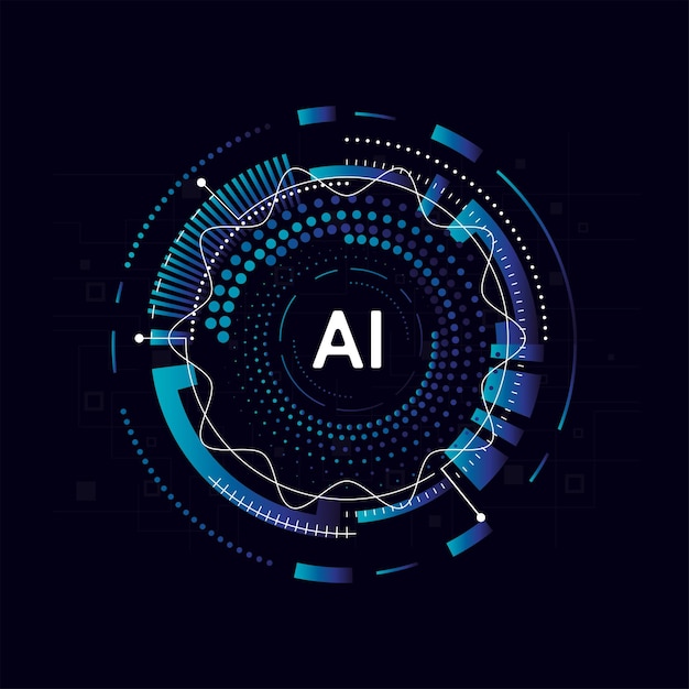 Estilo de línea de circuitos de inteligencia artificial Diseño de aprendizaje automático Tecnología digital de red inteligente