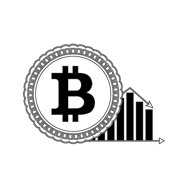 Estilo de línea descendente de bitcoin de precio