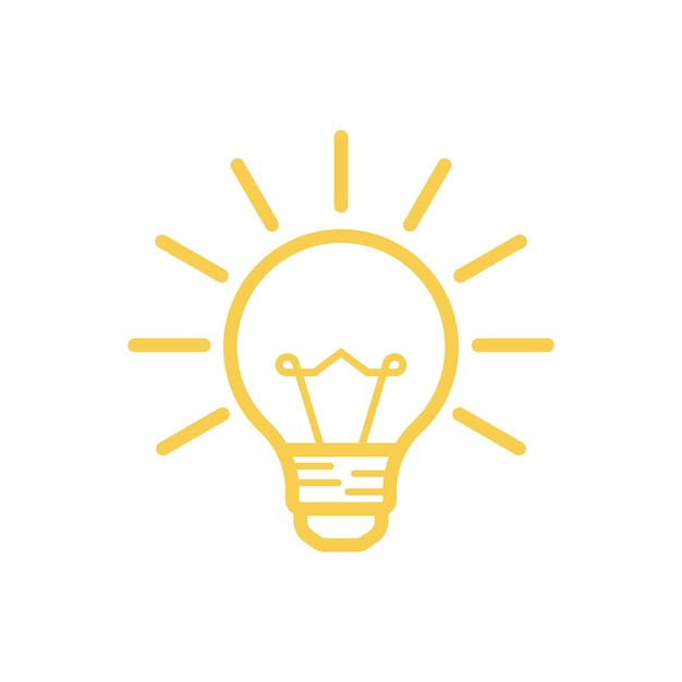estilo de línea de diseño vectorial del icono de la bombilla