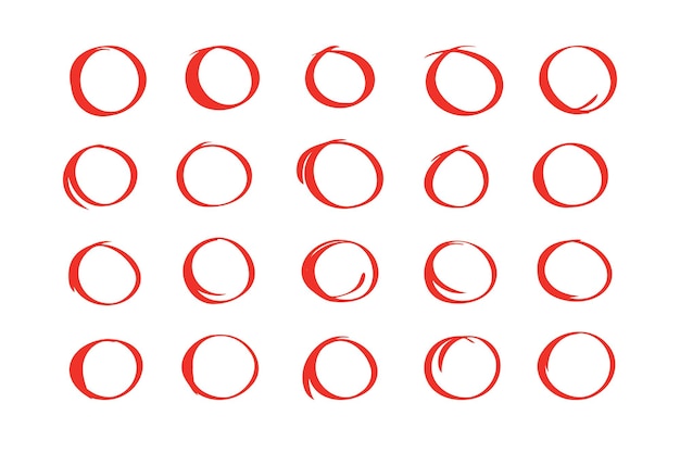 Estilo de línea de garabateo de marcador dibujado a mano en círculo para el logotipo del sitio web e ilustración vectorial de comprobación de texto
