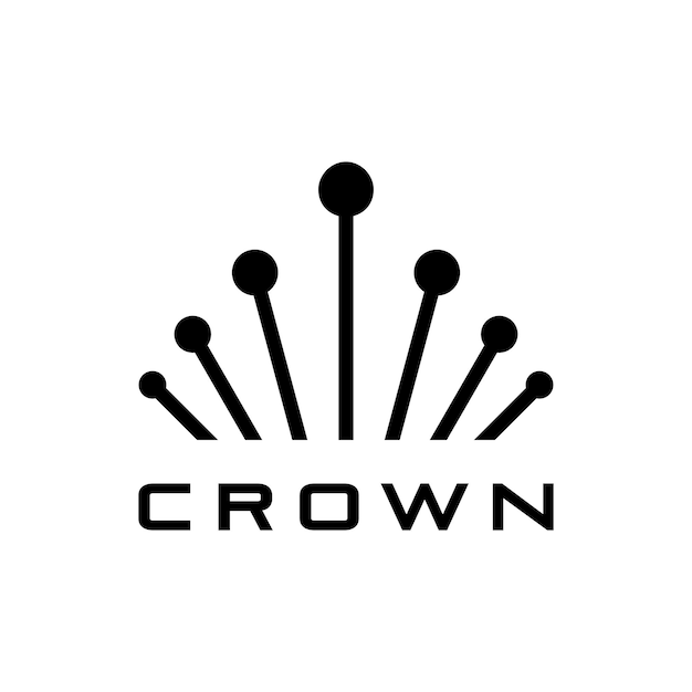 Estilo de línea de icono de logotipo de corona