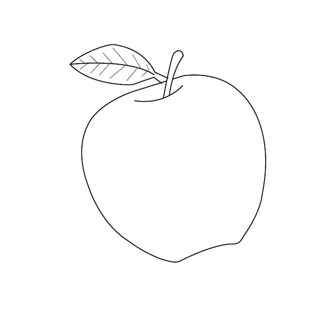 Estilo de línea de manzana para ilustraciones vectoriales