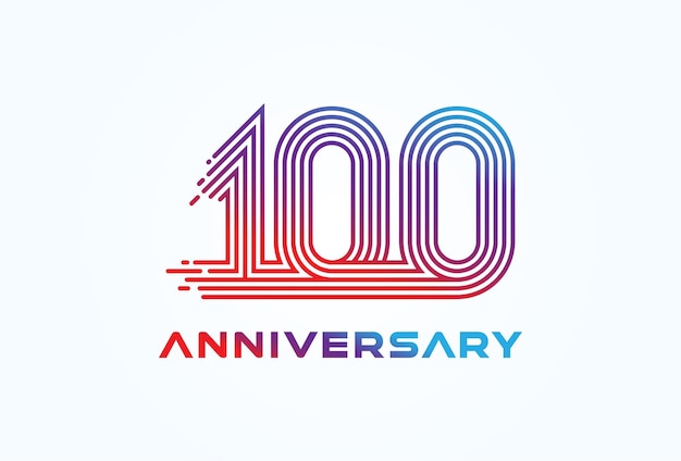Estilo de línea de monograma número 100 utilizable para logotipos de empresas y tecnología de aniversario