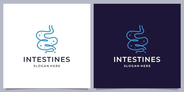 estilo de línea órgano intestinal plantilla de logotipo humano inspiración