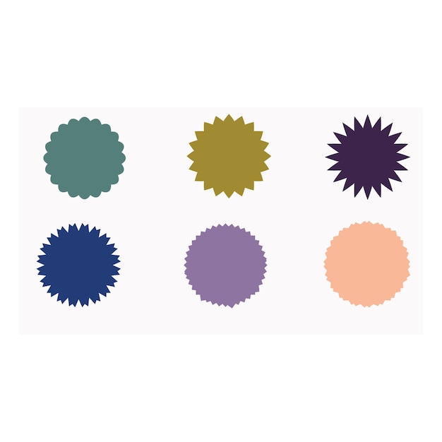 Estilo de línea vectorial libre formas geométricas básicas coloridas en vector conjunto