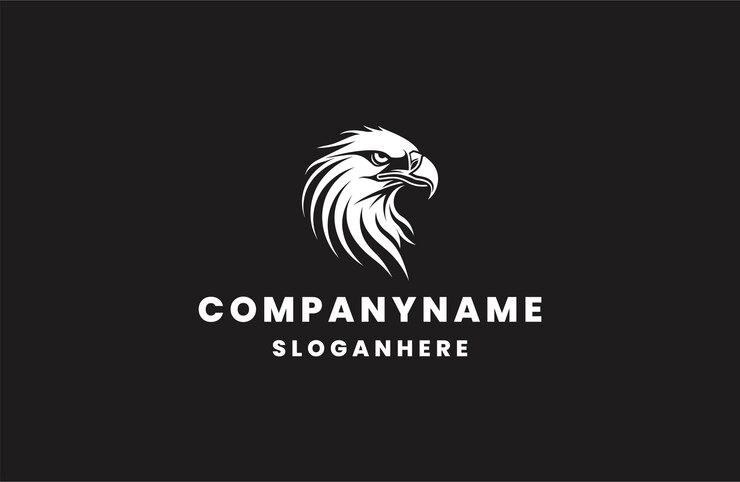 Estilo del logotipo de la cabeza del águila plantilla de diseño de icono de vector plano
