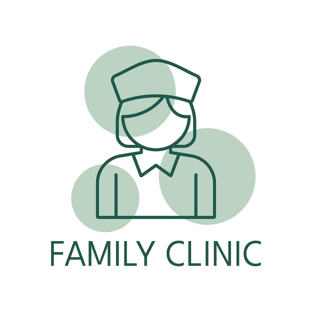 Estilo de logotipo de icono de color de clínica familiar
