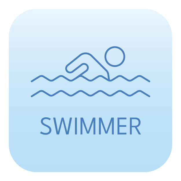 Estilo de logotipo de icono de color de nadador
