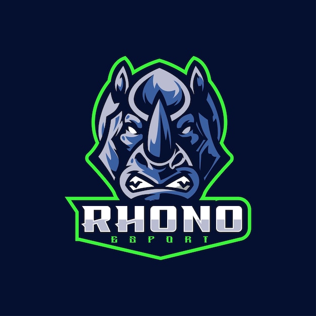 Estilo de logotipo de ilustración vectorial Rhino Gaming ESport