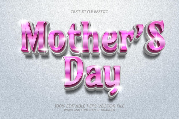 Vector estilo de lujo de efecto de texto editable 3d mother39s day