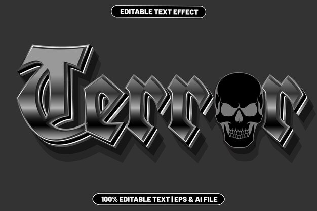Estilo de lujo de efecto de texto editable de terror
