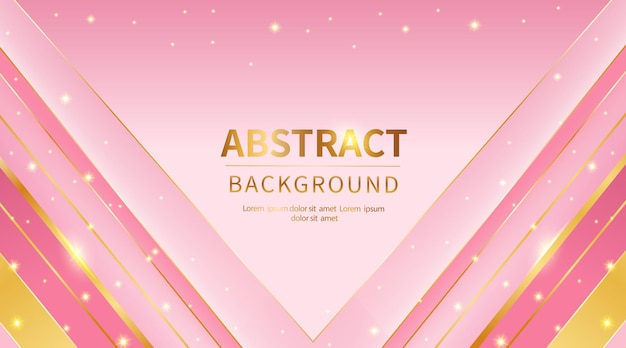 Estilo de lujo rosa fondo abstracto con líneas doradas y elementos decorativos brillantes